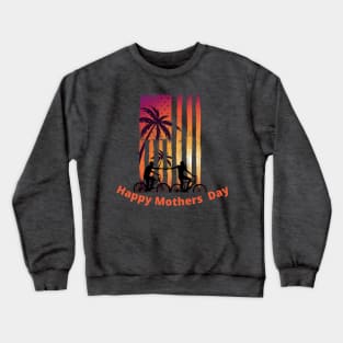 Happy Mothers Day (couple biking holding hands sunset Crewneck Sweatshirt